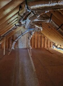 HVAC duct runs in an attic
